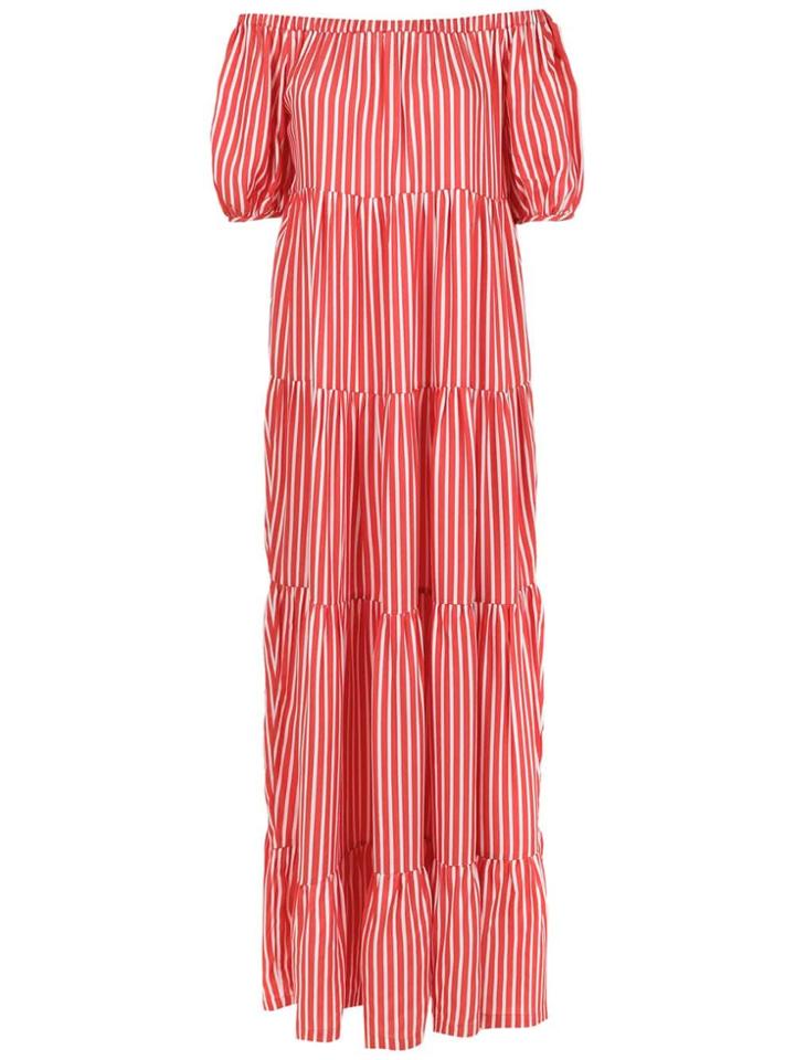 Adriana Degreas Long Striped Dress - Red