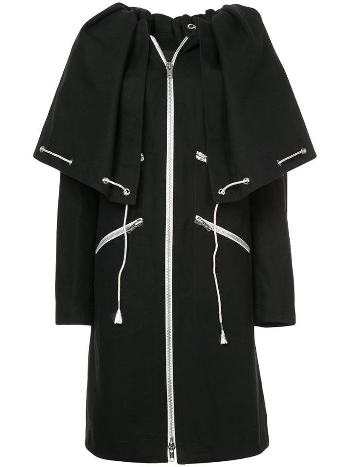 Calvin Klein 205w39nyc Drawstring Cape Coat - Black