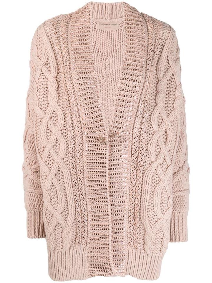 Ermanno Scervino Crystal Embellished Cardigan - Neutrals
