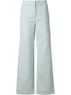 Nomia Side Slit Trousers, Women's, Size: 4, Green, Cotton