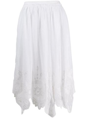 Love Shack Fancy Skyla Midi Skirt - White