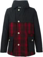 Woolrich Check Panel Padded Jacket, Men's, Size: Large, Black, Feather Down/nylon/wool