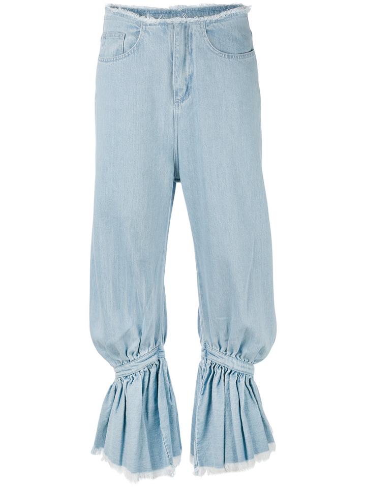 Marques'almeida - Tapered Jeans - Women - Cotton - S, Blue, Cotton