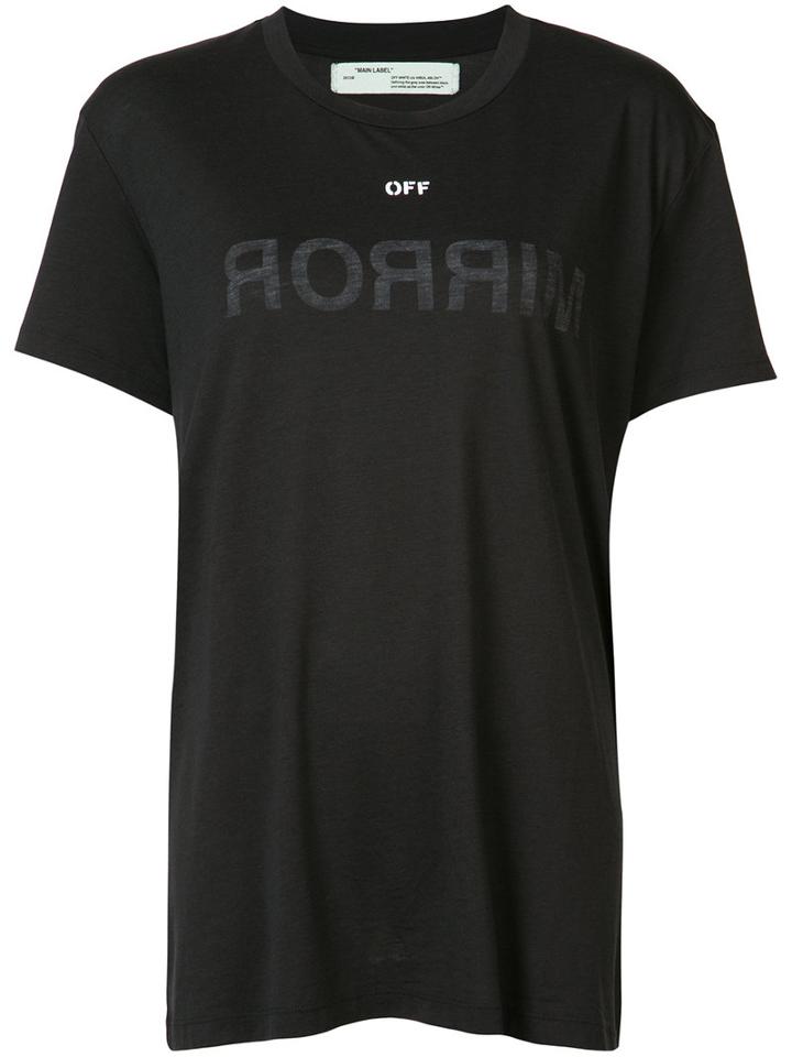 Off-white - Off Mirror Tee - Women - Cotton/lyocell - Xs, Black, Cotton/lyocell