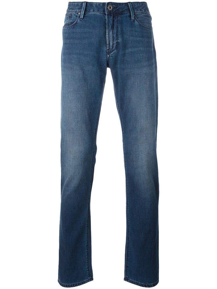 Armani Jeans - Straight Leg Jeans - Men - Cotton/polyester - 33, Blue, Cotton/polyester