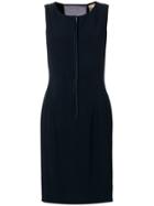 Valentino Vintage Sheer Panel Fitted Dress - Blue