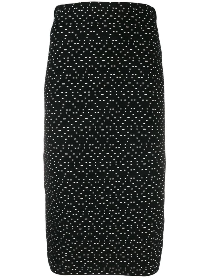 Emporio Armani Geometric Print Pencil Skirt - Black