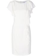 Blumarine Ruffled Pencil Dress - White