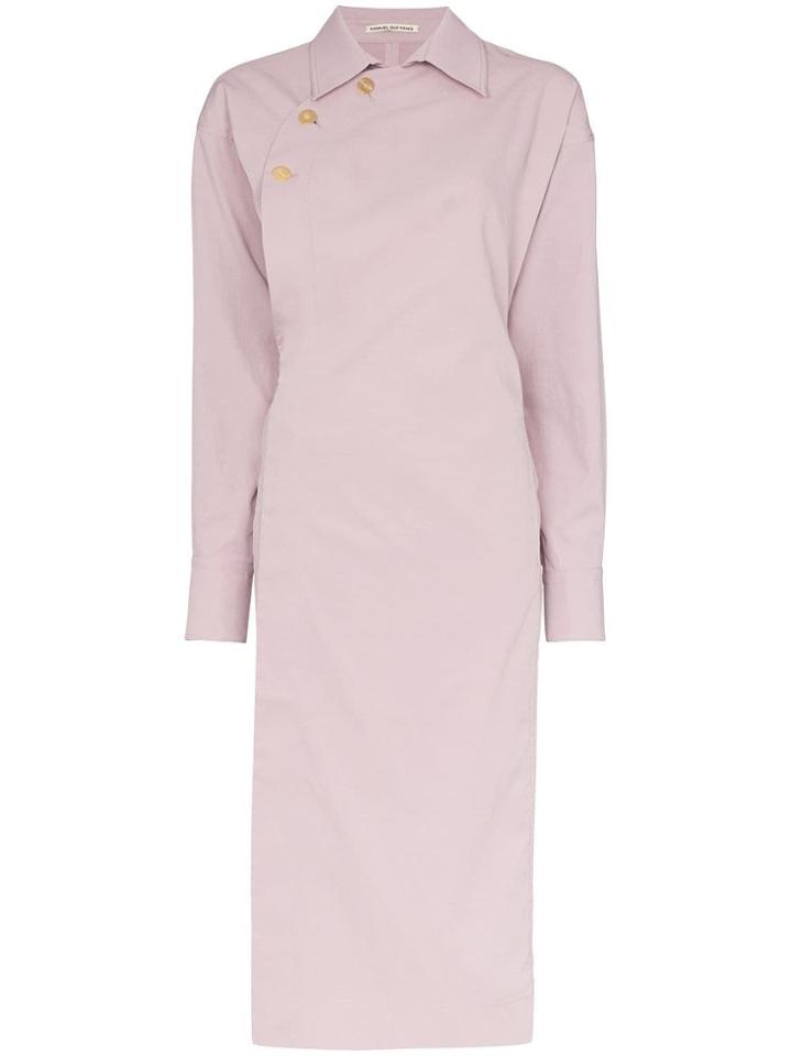 Samuel Gui Yang Cheongsam Wrap-around Trench Coat - Purple