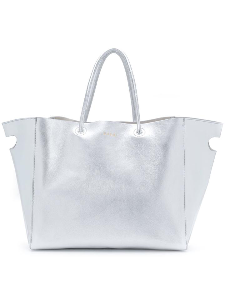 Sacai Metallic Shopper Tote - Grey