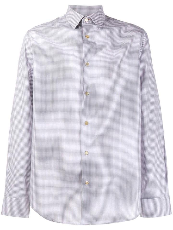 Paul Smith Micro Check Shirt - White