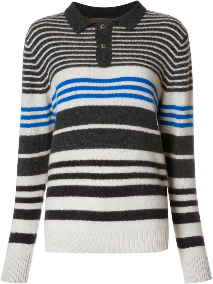 The Elder Statesman Striped Jumper, Women's, Size: Large, Blue, Cashmere