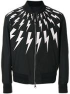 Neil Barrett Reversible Lightning Bolt Bomber Jacket - Black