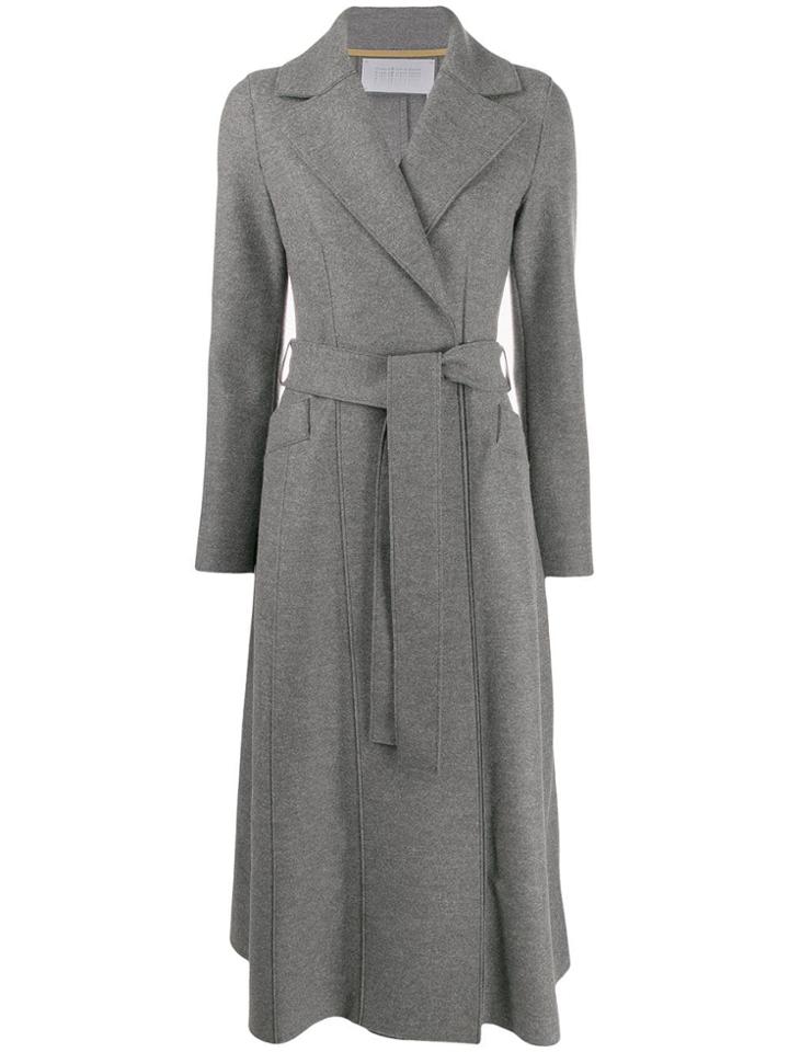 Harris Wharf London Belted Long Coat - Grey