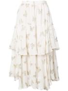 Love Shack Fancy Embroidered Butterfly Skirt - White