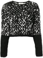 Oneonone Cropped Crew Neck Jumper - Black