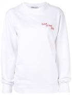 Premier Amour Embroidered Quote Sweatshirt - White