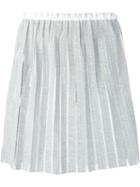 Julien David Strip And Mesh Skirt, Women's, Size: Xs, Grey, Nylon/polyurethane/rayon