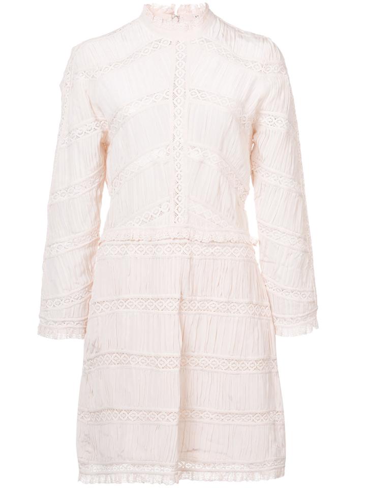 Ulla Johnson High Neck Lace Dress - Pink & Purple