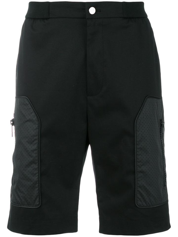 Les Hommes Urban Side Pocket Bermuda Shorts - Black