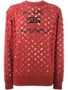 Vivienne Westwood Anglomania Perforated Sweatshirt, Men's, Size: Small, Red, Cotton