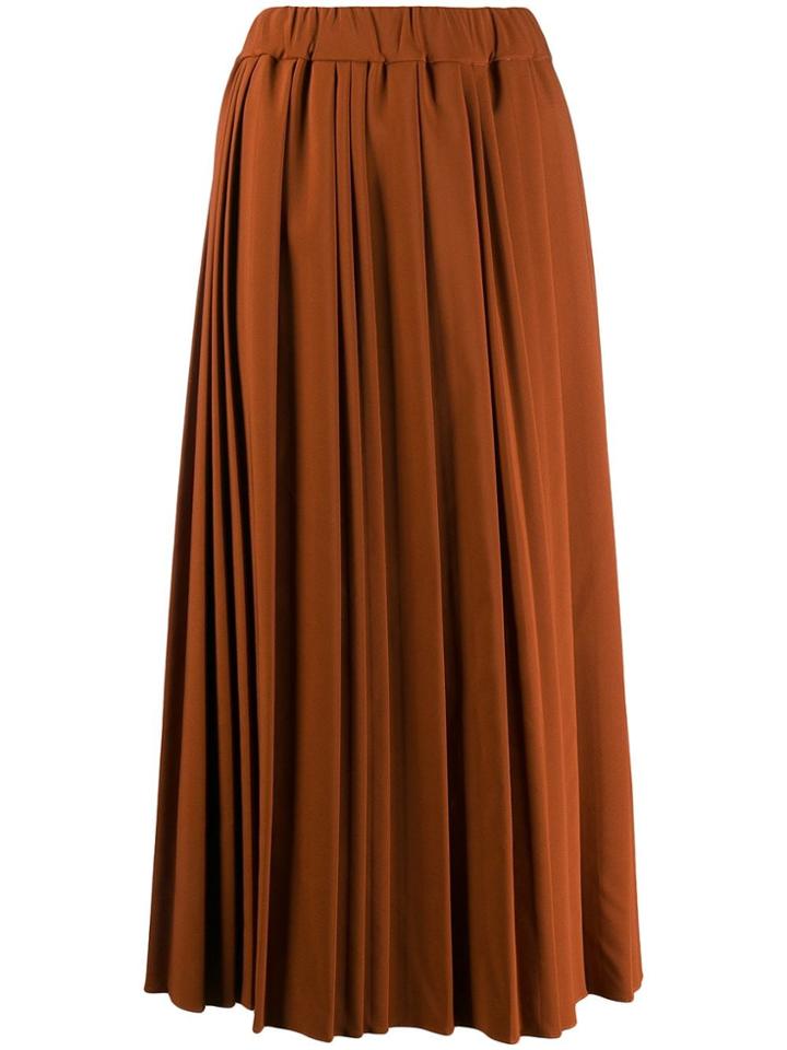 Altea Pleated Maxi Skirt - Brown