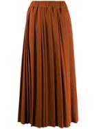 Altea Pleated Maxi Skirt - Brown