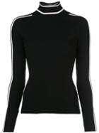 Milly Contrasting Stripe Turtleneck Jumper - Black