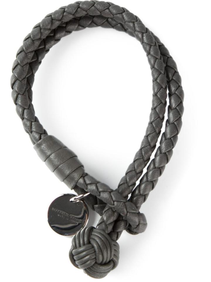Bottega Veneta Intrecciato Bracelet, Women's, Size: S, Grey, Leather