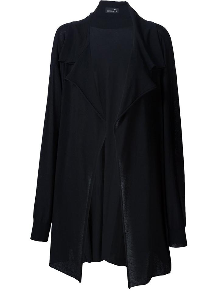 Y's Long Cardigan, Women's, Size: 2, Black, Polyester/rayon