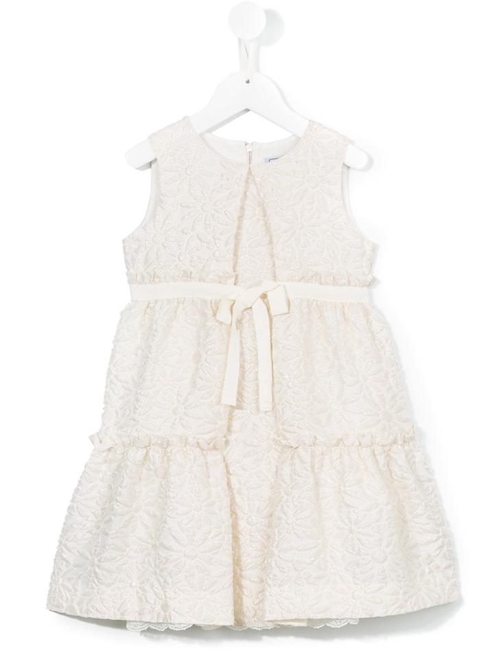 Mi Mi Sol Jacquard Flared Dress, Girl's, Size: 8 Yrs, Nude/neutrals