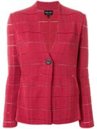 Giorgio Armani Ribbed Button Up Jacket - Red
