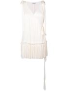 Parlor Ruched Mini Wrap Dress - White