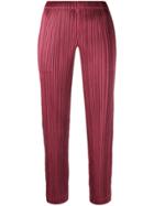Pleats Please By Issey Miyake Micro Pleated Trousers - Red