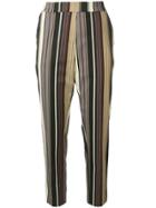 Kiltie Slim Striped Trousers - Neutrals