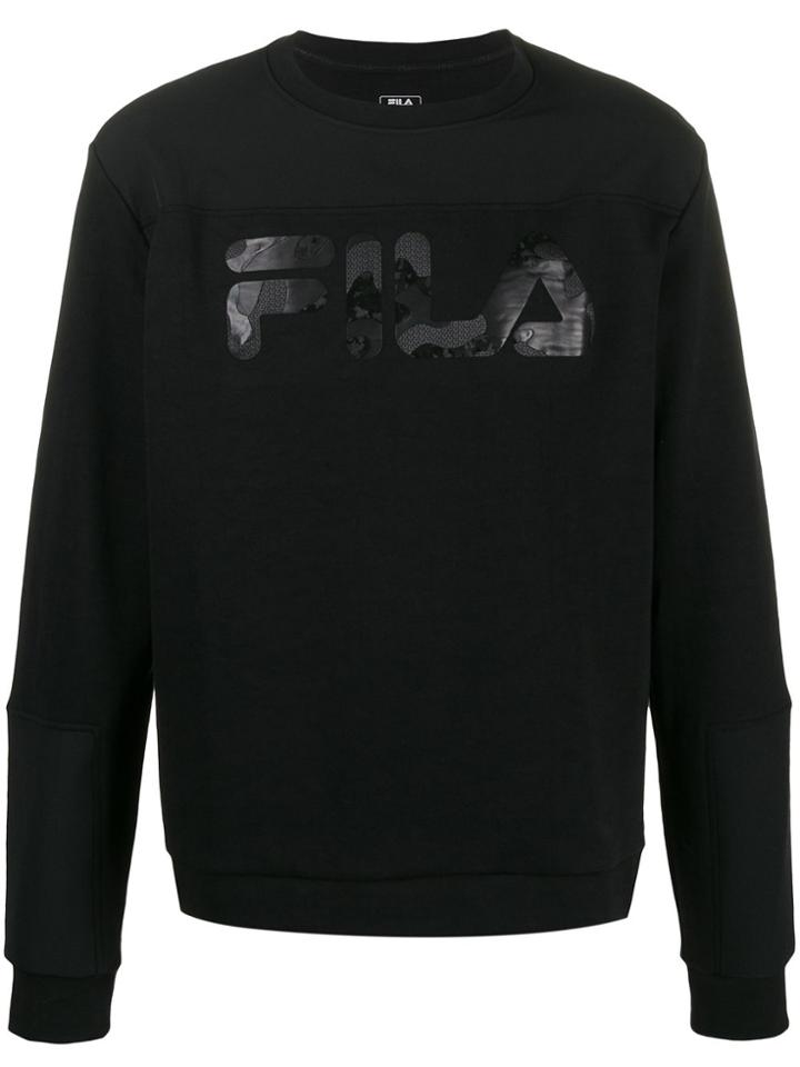 Fila Logo Stamp Long Sleeve Sweatshirt - Black