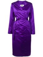 Mm6 Maison Margiela Belted Coat - Purple