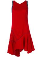 Koche - Flared Hem Dress - Women - Silk/nylon/polyester/glass - 40, Red, Silk/nylon/polyester/glass