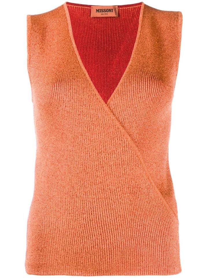 Missoni V-neck Wrap Top - Orange