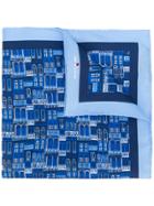 Kiton Window Print Handkerchief - Blue