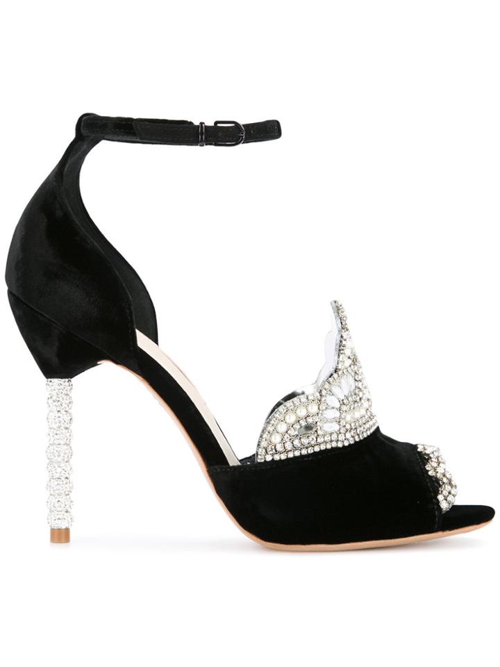 Sophia Webster Crystal-embellished Velvet Sandals - Black