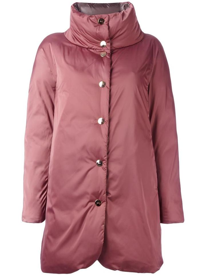 Herno Buttoned Padded Jacket, Women's, Size: 42, Pink/purple, Polyester/polyamide/feather Down
