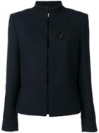 Karl Lagerfeld Patch Fitted Jacket - Blue