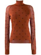 Fendi Roll Neck Ff Sweater - Orange