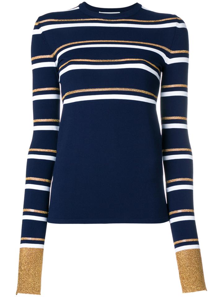 Cédric Charlier Slim-fit Striped Pullover - Blue