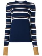 Cédric Charlier Slim-fit Striped Pullover - Blue