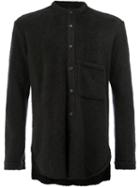 L'eclaireur Textured Long Sleeve Shirt, Men's, Size: Medium, Black, Cotton/wool/alpaca