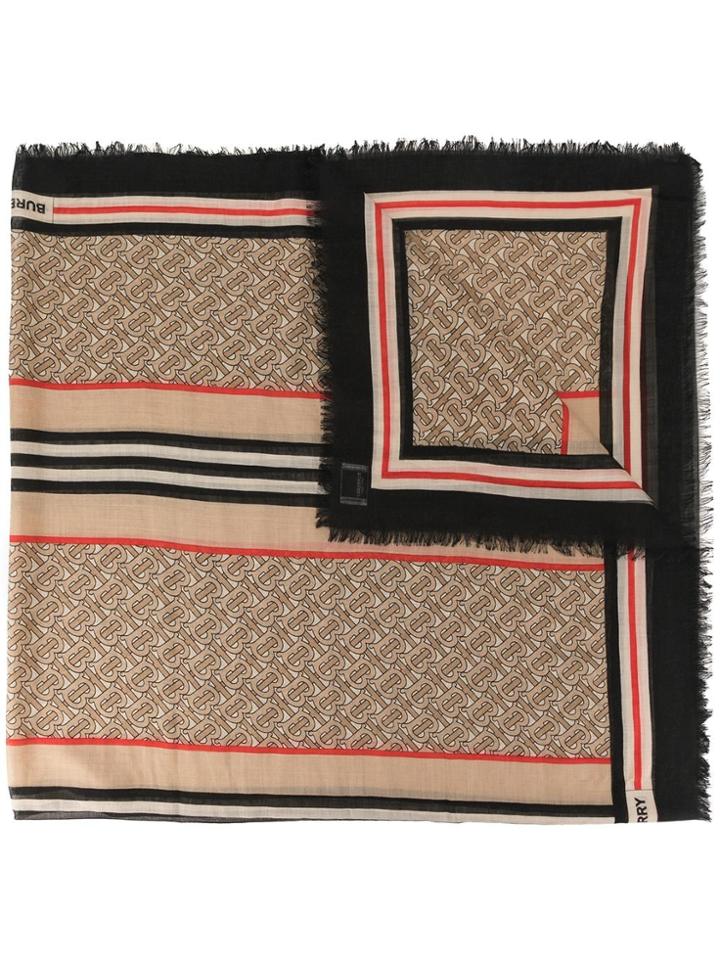 Burberry Monogram And Striped Scarf - Multicolour