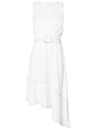 Derek Lam 10 Crosby - Belted Asymmetric Dress - Women - Polyester/triacetate - 8, White, Polyester/triacetate