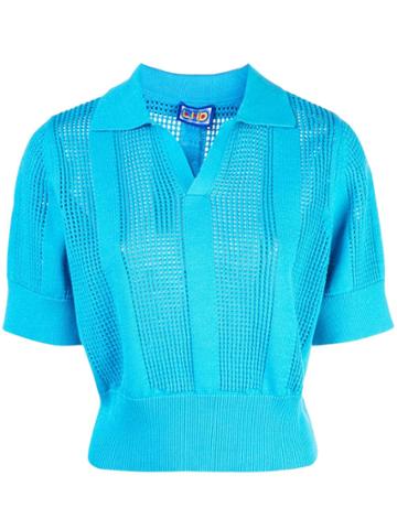 Lhd Perforated Polo Shirt - Blue